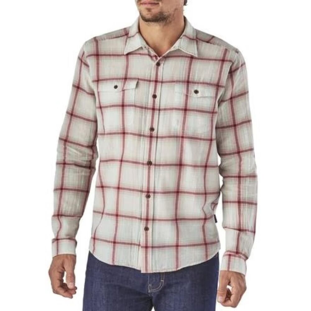 Patagonia Men’s Steersman Shirt M Organic Cotton Plaid Crinkle